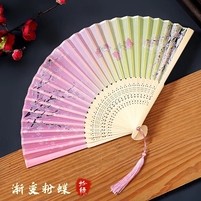 Chinese Style Silk Folding Fan - Hanfu & Cheongsam