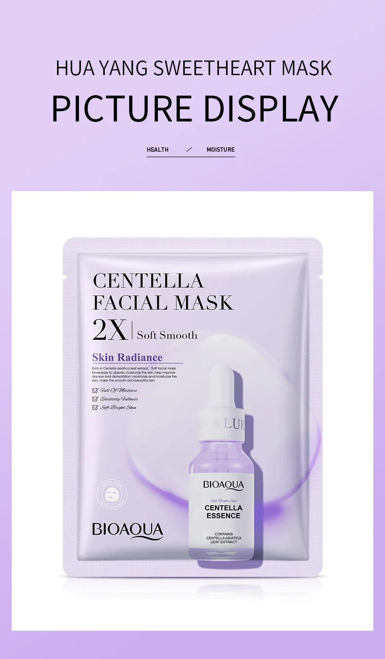 BIOAQUA 20-Piece Facial Sheet Mask Set - Vitamin C, Collagen, Hyaluronic Acid & More