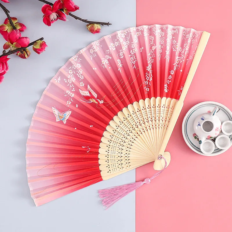 Chinese Style Silk Folding Fan - Hanfu & Cheongsam