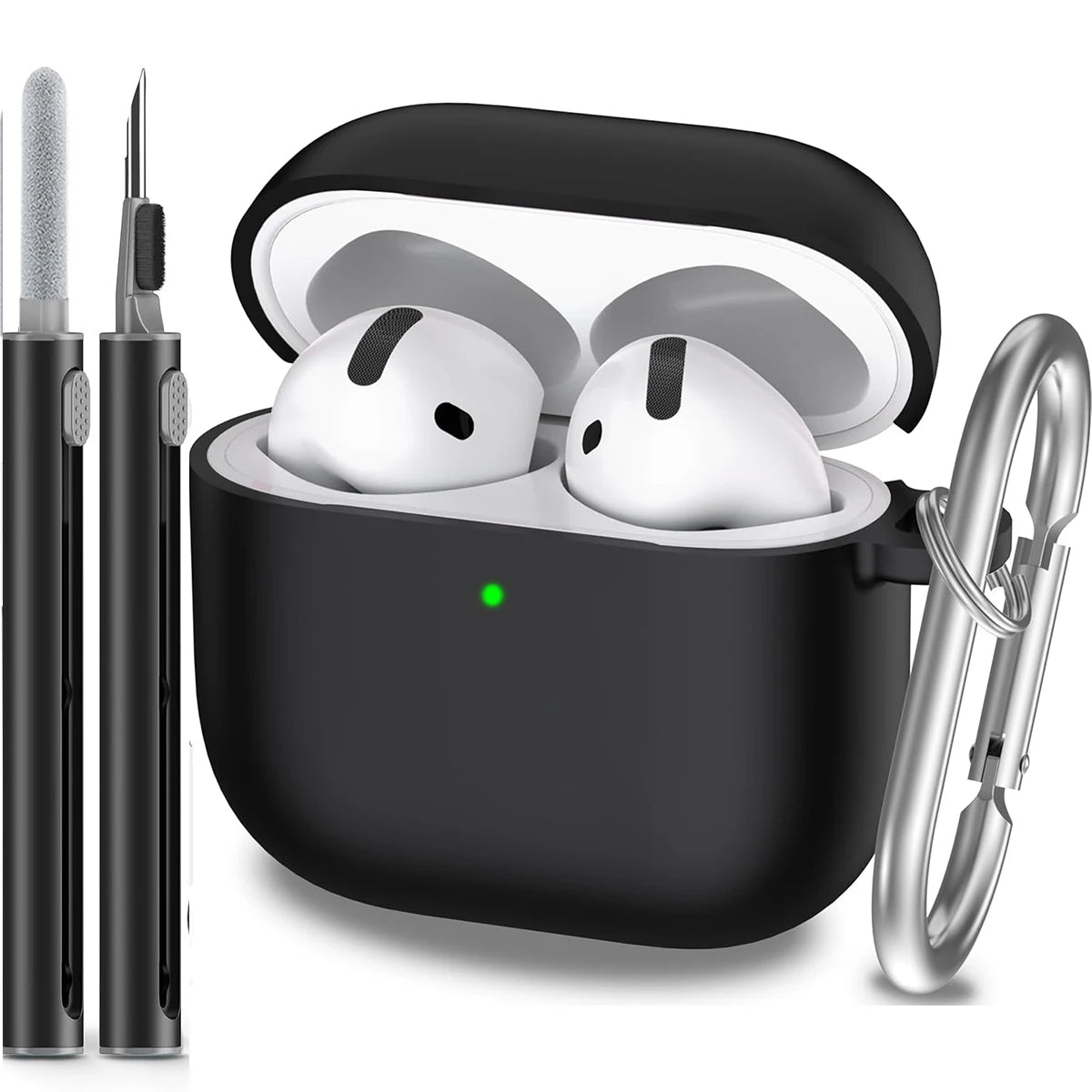 AirPods 4 Case (2024) - Military Grade Silicone with Keychain, 12 Colors