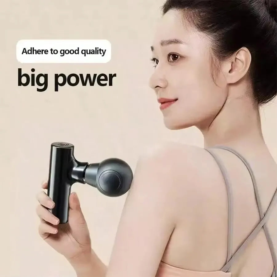 Compact Percussion Massage Gun — Deep Tissue Relief for Body, Back & Neck