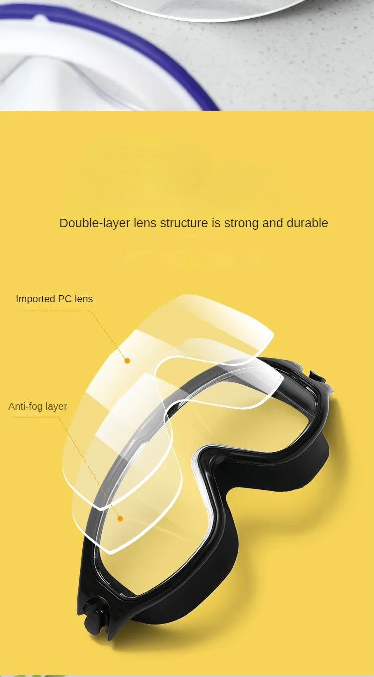 Big Frame Swimming Goggles Adults with Earplugs Swim Glasses Professional HD Anti-fog Goggles Silicone Eyewear Men Women