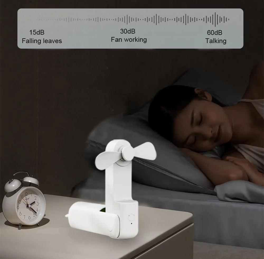 Mini Portable Rechargeable Handheld Fan with Power Bank