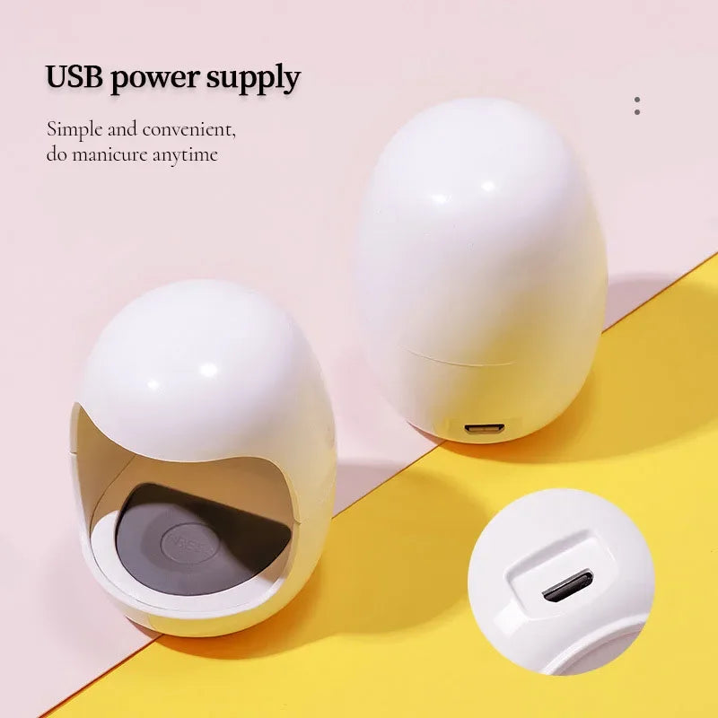 Mini Eggshell LED Nail Lamp - Portable USB Gel Polish Dryer