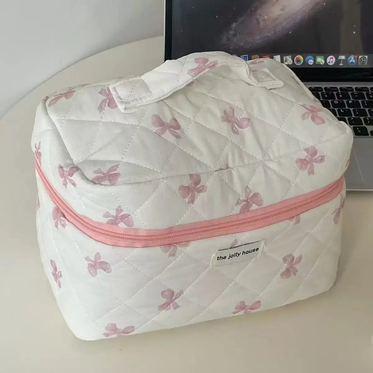 Large Capacity Bow Print Makeup Bag