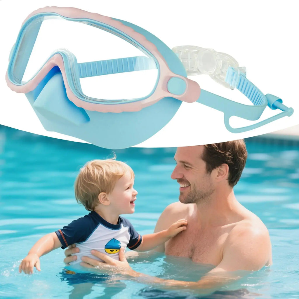 Goggles With Nose Cover Diving Glasses Anti-Fog No-Leak Clear Waterproof Snorkeling Goggles Gear For Children Kids Aged 4-15