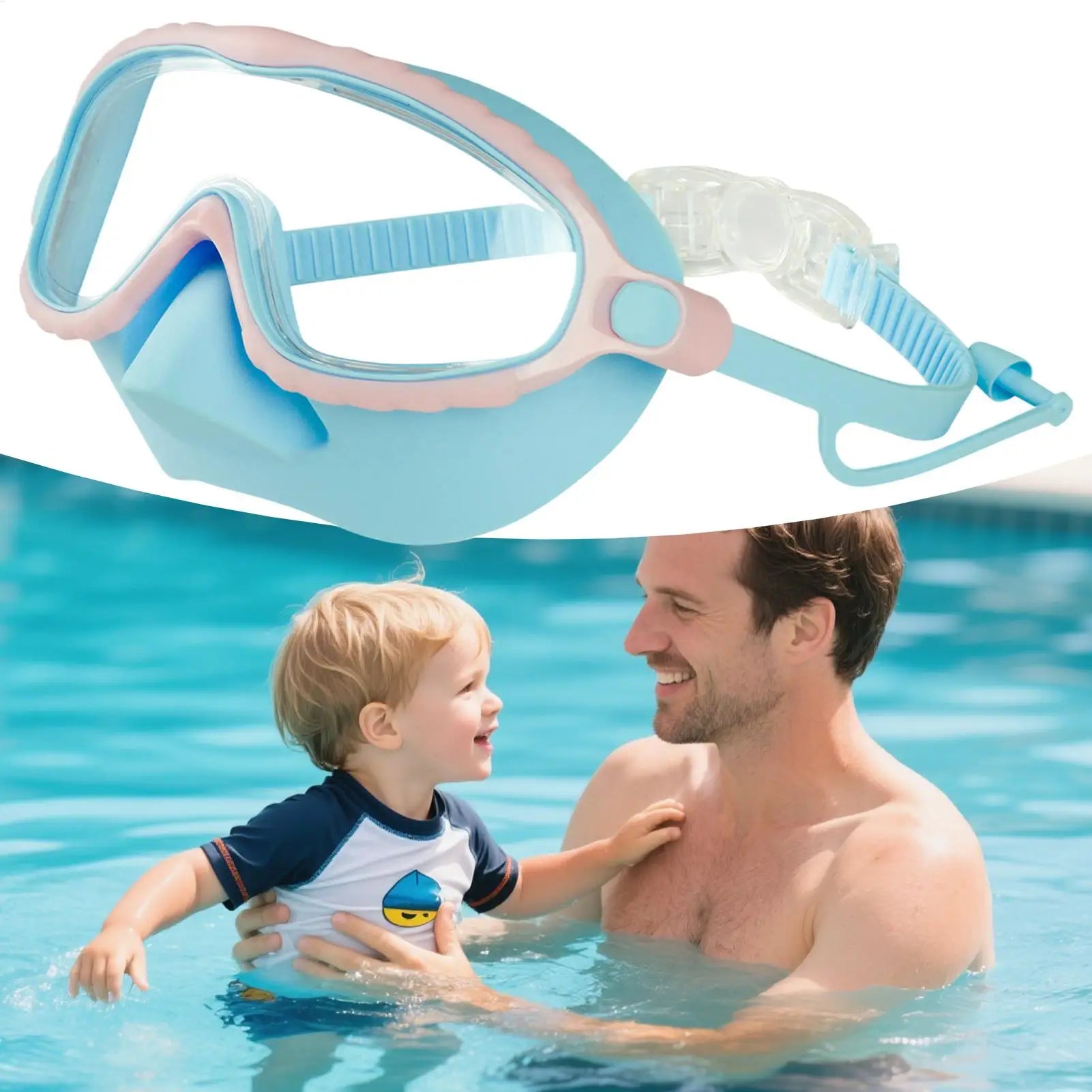 Goggles With Nose Cover Diving Glasses Anti-Fog No-Leak Clear Waterproof Snorkeling Goggles Gear For Children Kids Aged 4-15