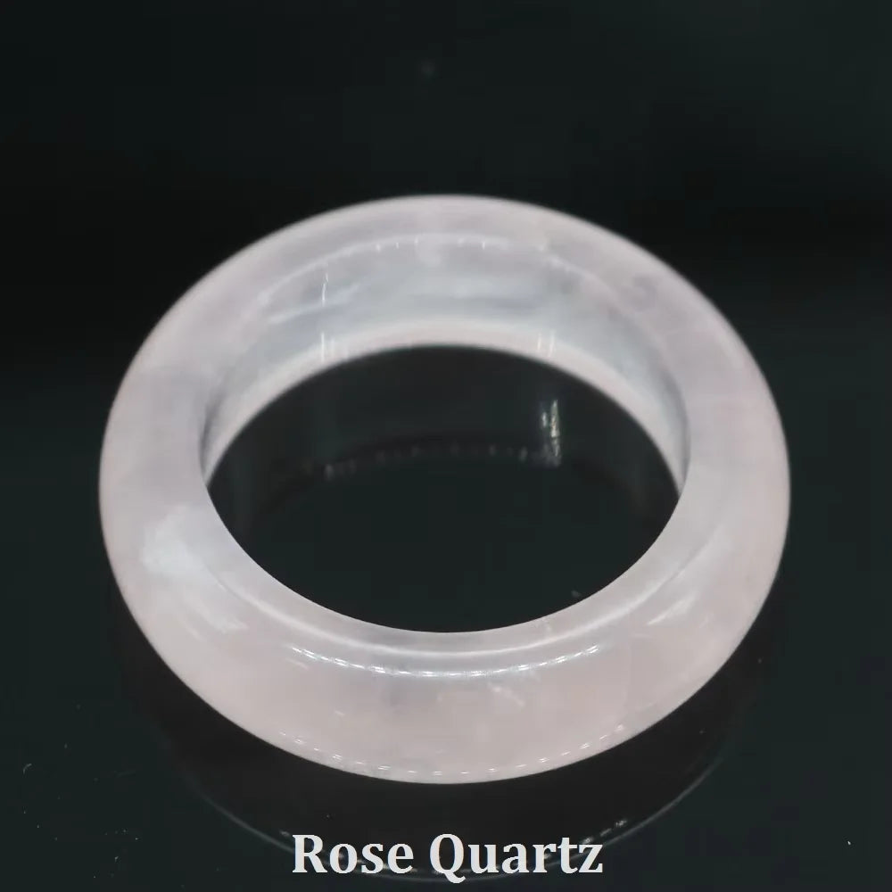 Natural Stone Crystal Band Rings for Women Men Amethyst Lapis Pink Quartz Agates Dainty Finger Ring Charm Jewelry Couple Gift