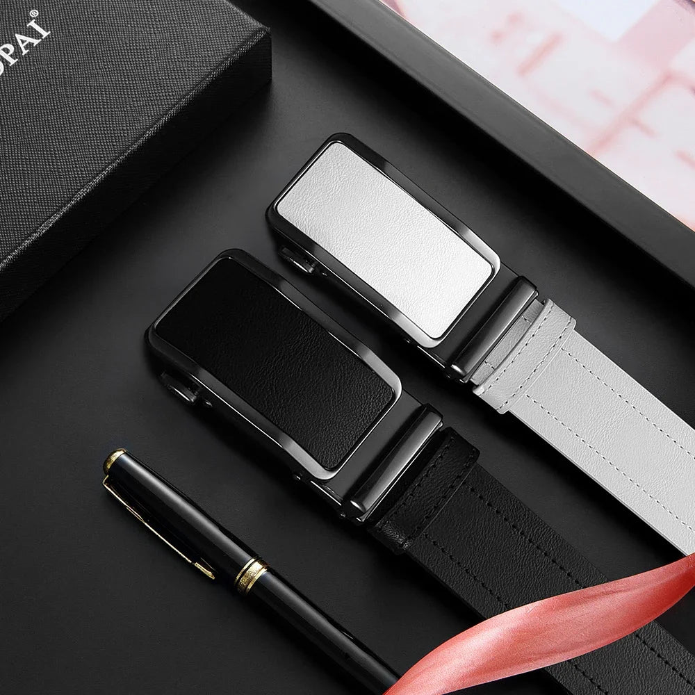 Men's Ratchet Automatic Buckle Leather Belt