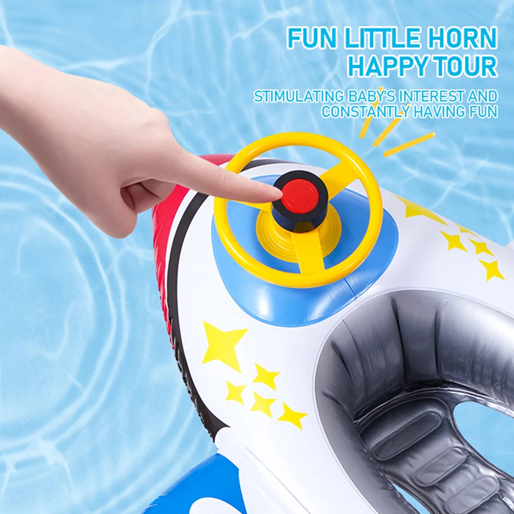 New Inflatable  Aircraft  Swimming Ring , Outdoor Water play toy with Steering wheels  Swimming Ring