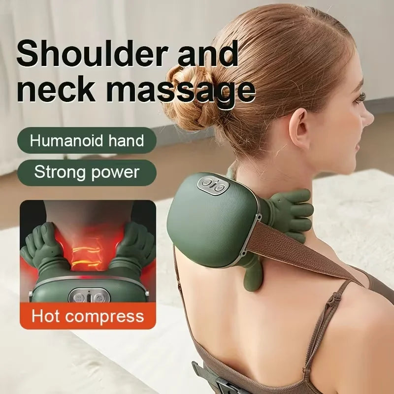 4D Shiatsu Neck & Shoulder Massager – Wireless Deep Tissue Relief with Heat