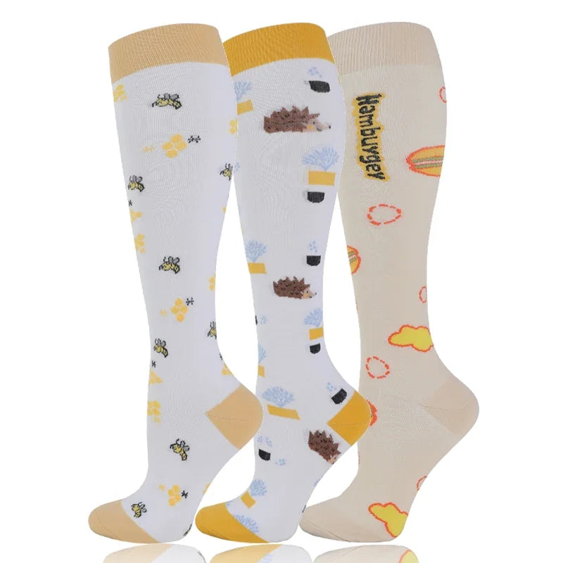 3-Pack Knee High Compression Socks 30mmHg - Sports, Medical & Travel