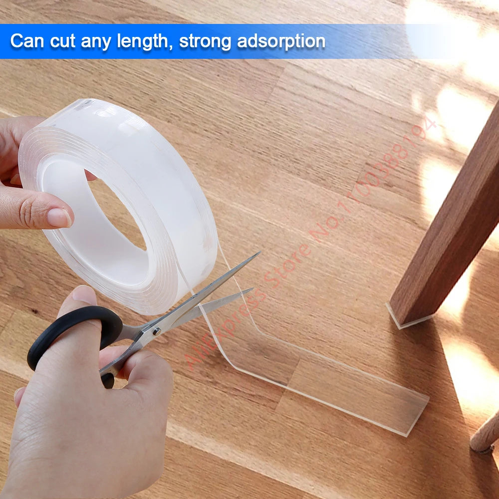Nano Double-Sided Adhesive Tape – Waterproof, Reusable & Residue-Free | Home, Car & Office