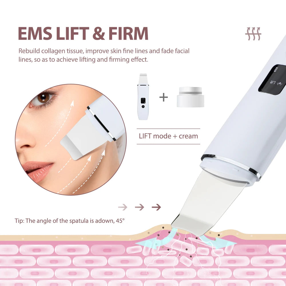 4-in-1 Facial Skin Scrubber & EMS Microcurrent Face Massager