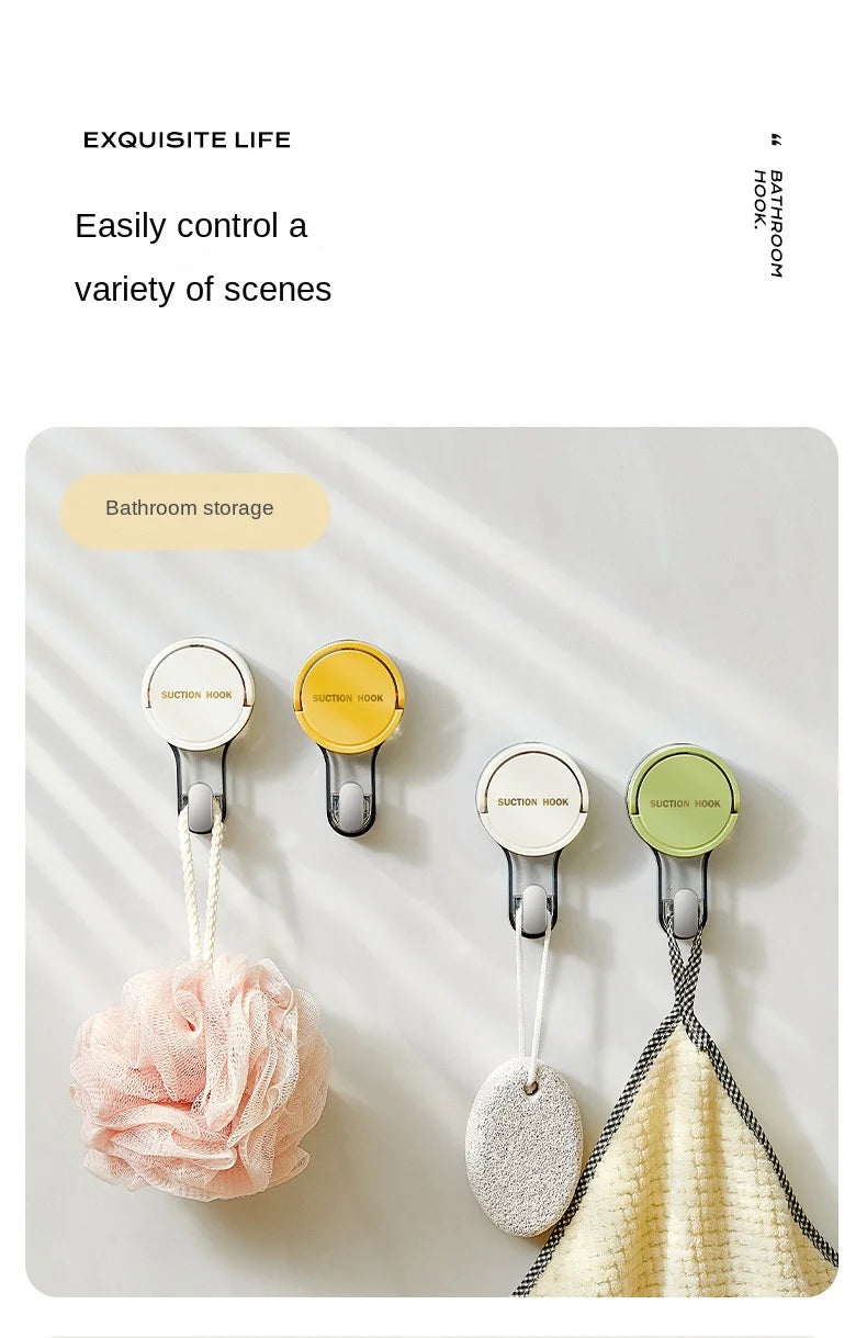Strong Vacuum Suction Cup Hooks – No-Drill, Traceless & Waterproof for Bathroom, Kitchen & More