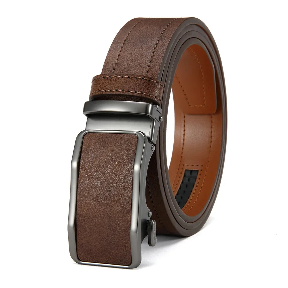 Men's Ratchet Automatic Buckle Leather Belt