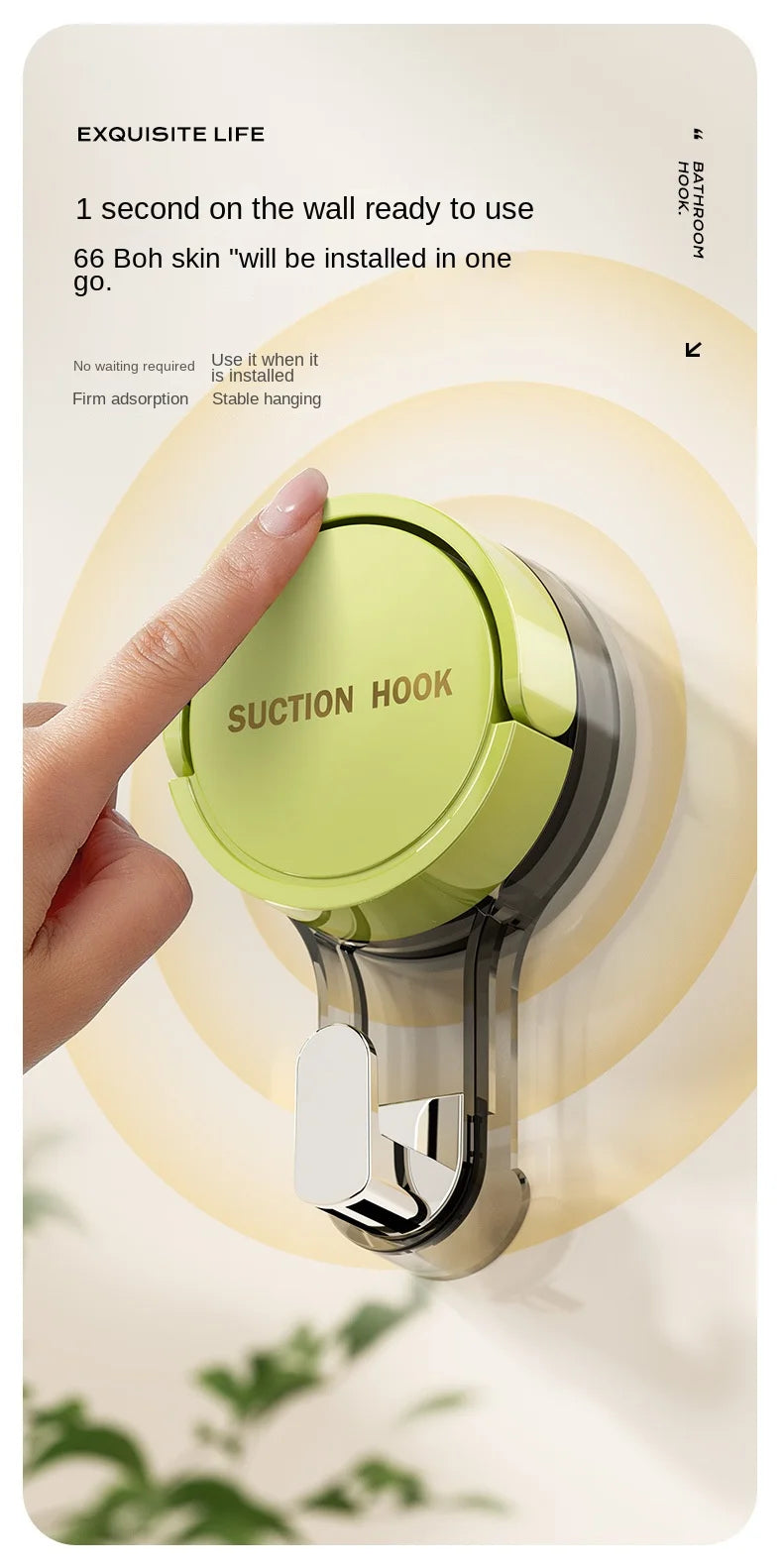 Strong Vacuum Suction Cup Hooks – No-Drill, Traceless & Waterproof for Bathroom, Kitchen & More