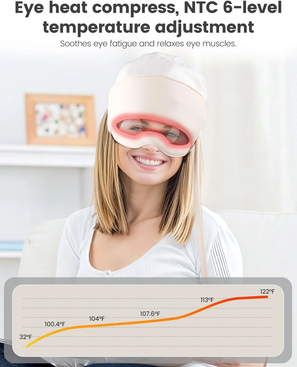 Head & Eye Massager with Heat | 3 Modes, 6-Level Warmth, Remote Control | Stress & Fatigue Relief