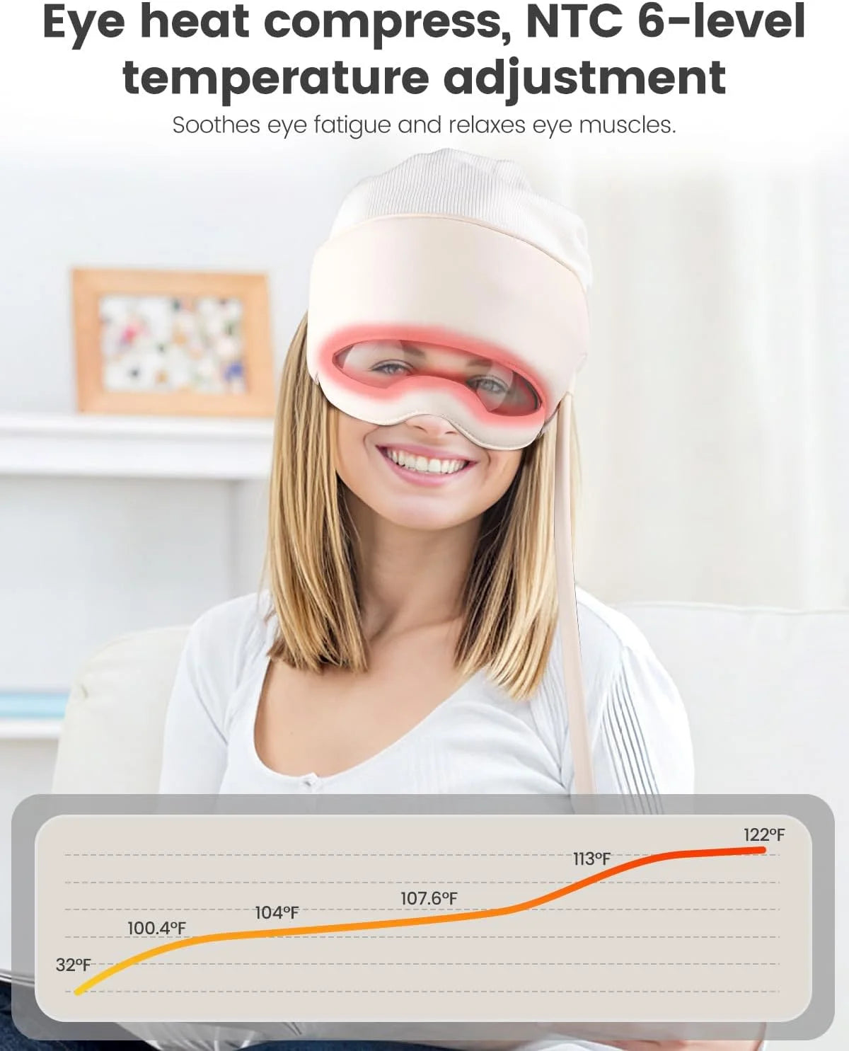 Head & Eye Massager with Heat | 3 Modes, 6-Level Warmth, Remote Control | Stress & Fatigue Relief