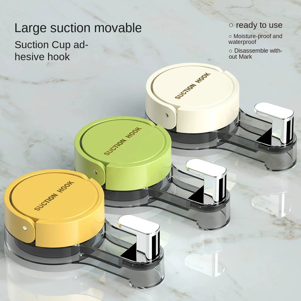 Strong Vacuum Suction Cup Hooks – No-Drill, Traceless & Waterproof for Bathroom, Kitchen & More