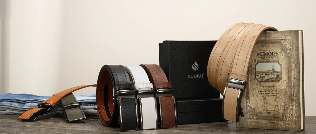Men's Ratchet Automatic Buckle Leather Belt