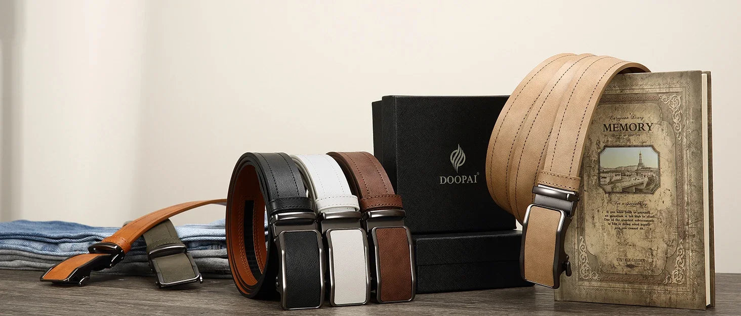 Men's Ratchet Automatic Buckle Leather Belt