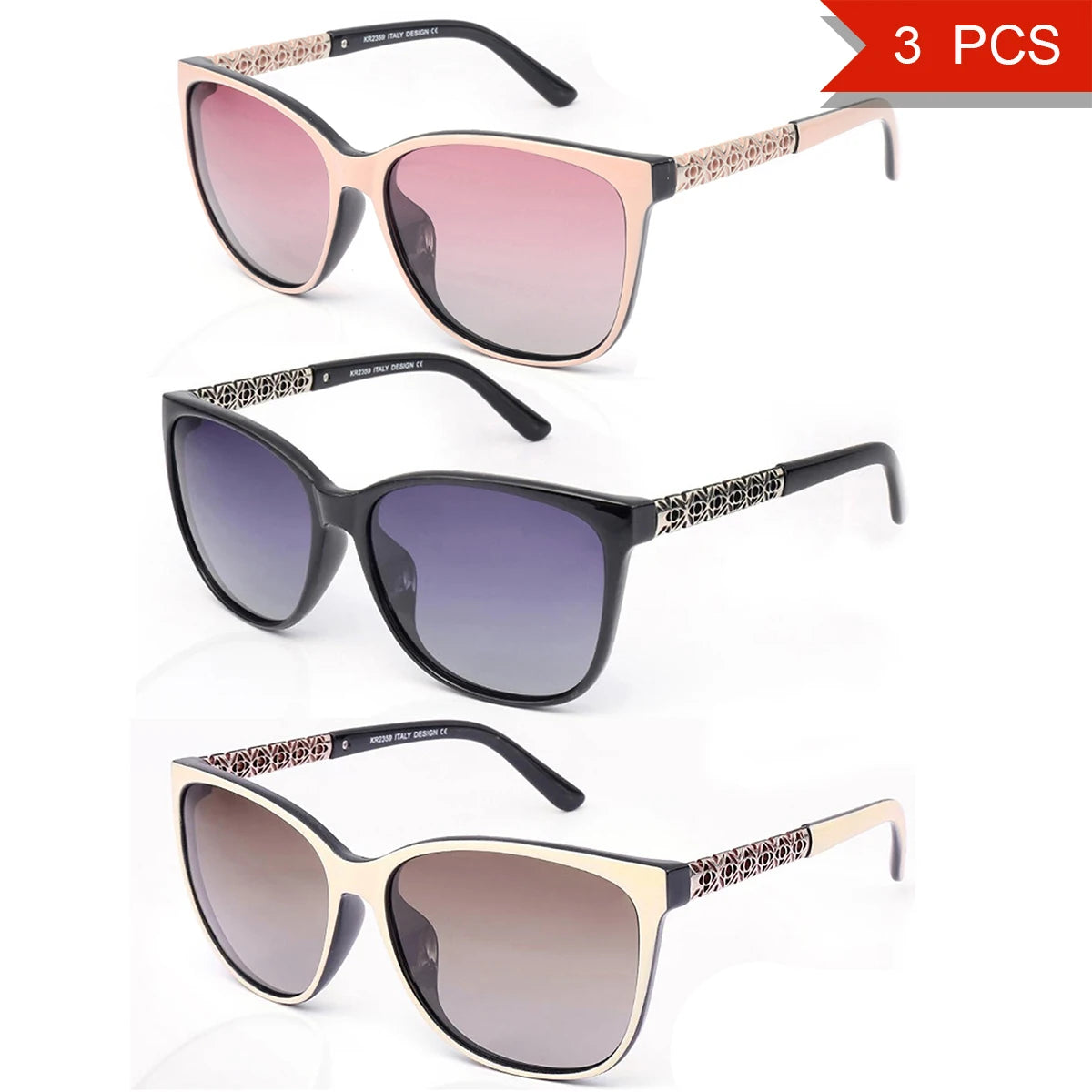 Polarized UV400 Oval Sunglasses for Women - Alloy Frame, Gradient Lenses