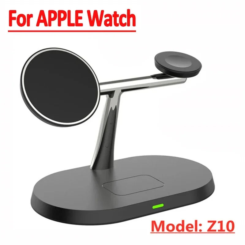 3-in-1 Magnetic Wireless Charger Stand | 30W Fast Charging for iPhone, Apple Watch & AirPods
