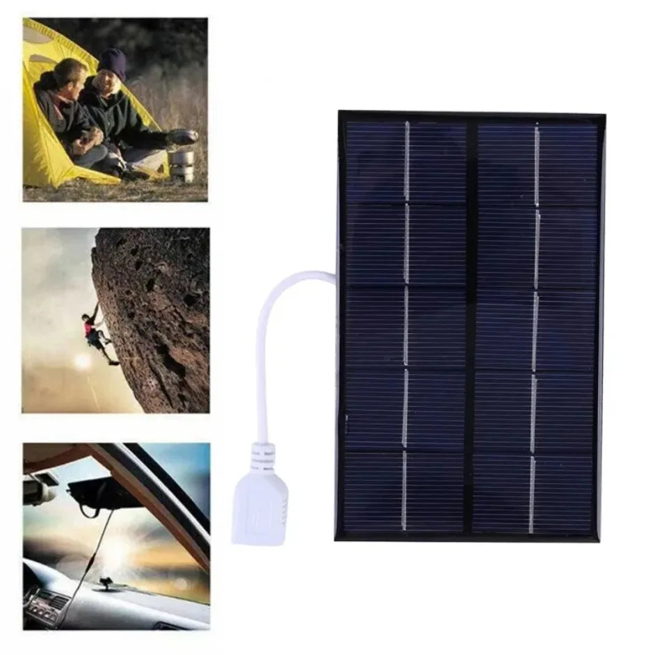 Portable Solar Panel USB Charger - Waterproof for Hiking & Camping