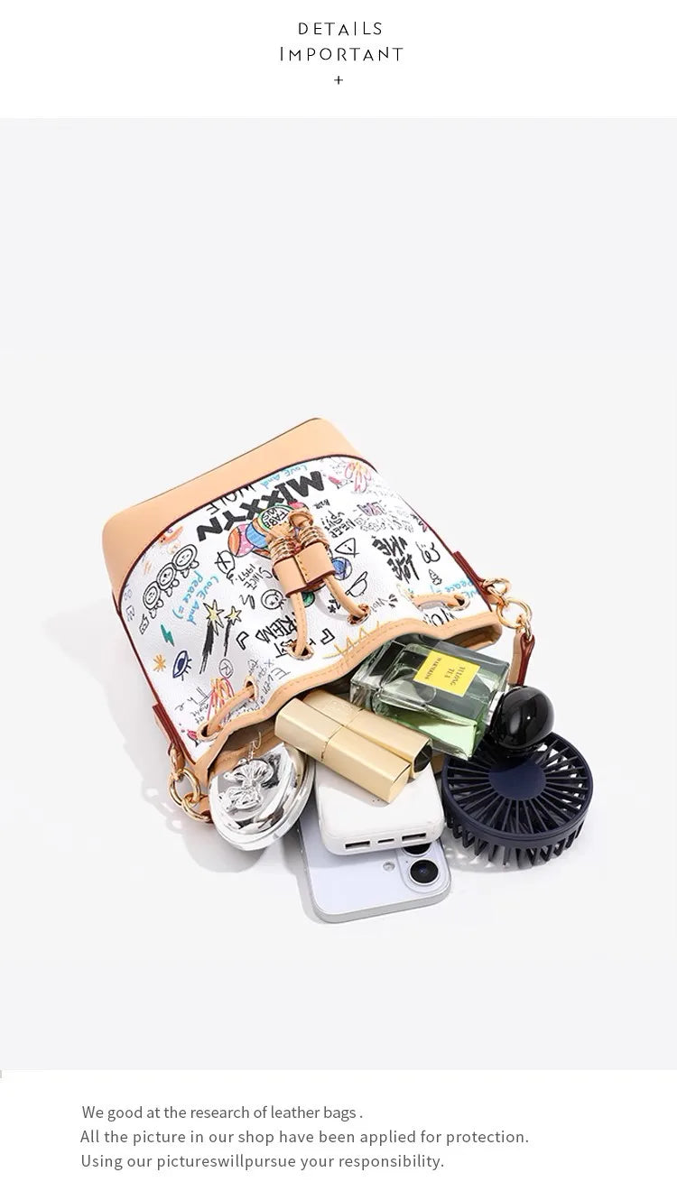 Women's Graffiti Bucket Bag