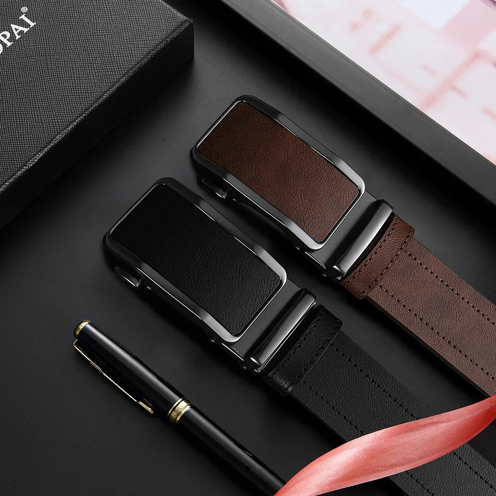 Men's Ratchet Automatic Buckle Leather Belt
