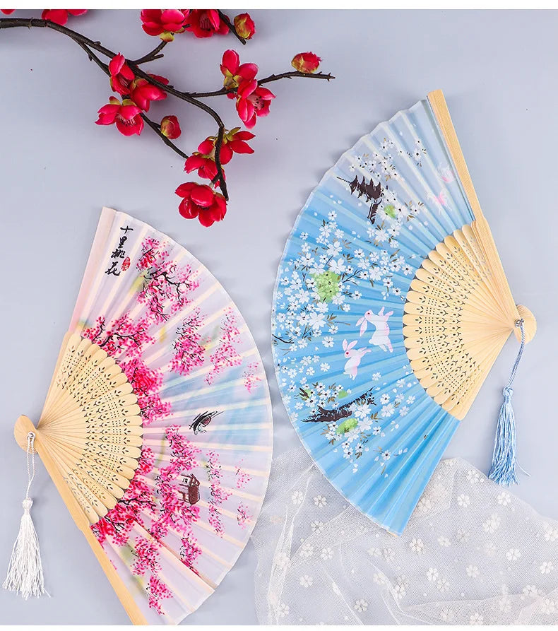 Chinese Style Silk Folding Fan - Hanfu & Cheongsam
