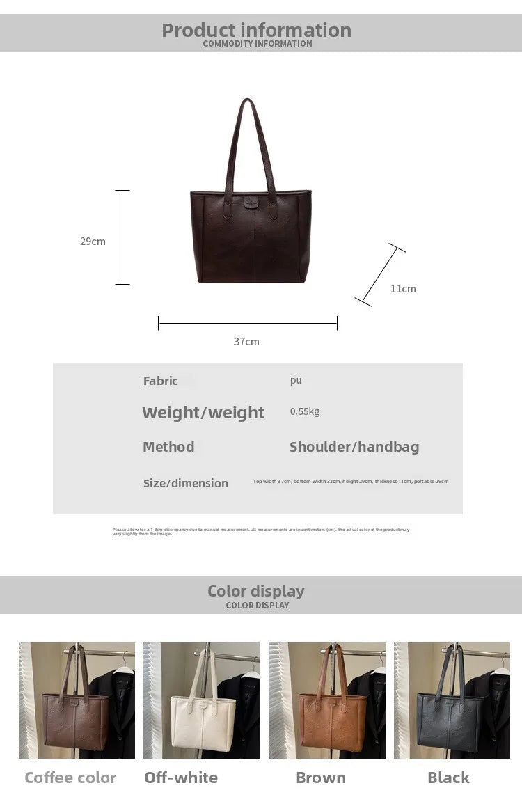 Women's Retro Large Capacity Shoulder Tote Bag