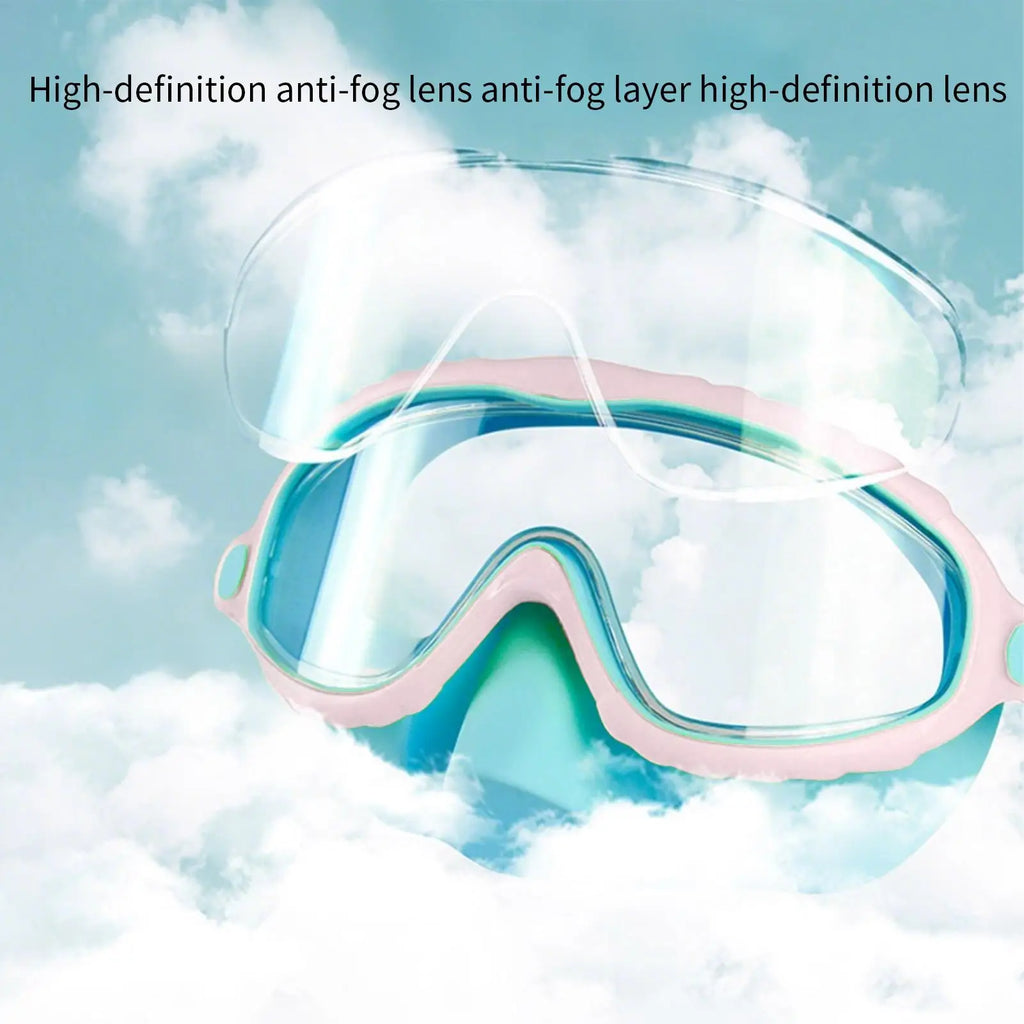 Goggles With Nose Cover Diving Glasses Anti-Fog No-Leak Clear Waterproof Snorkeling Goggles Gear For Children Kids Aged 4-15