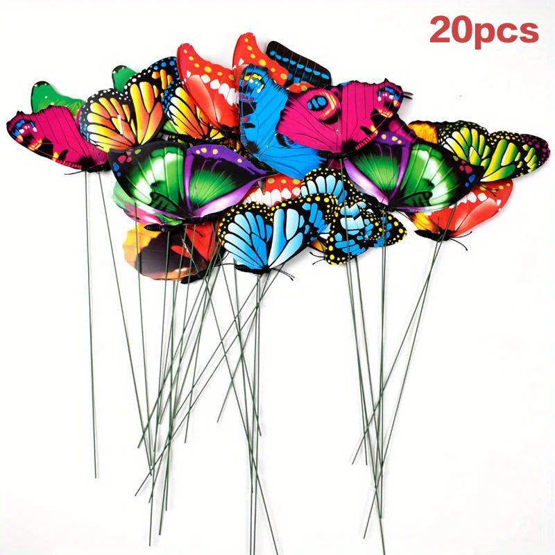 3D Butterfly Garden Stakes - Multicolor Decorative Yard & Planter Decor