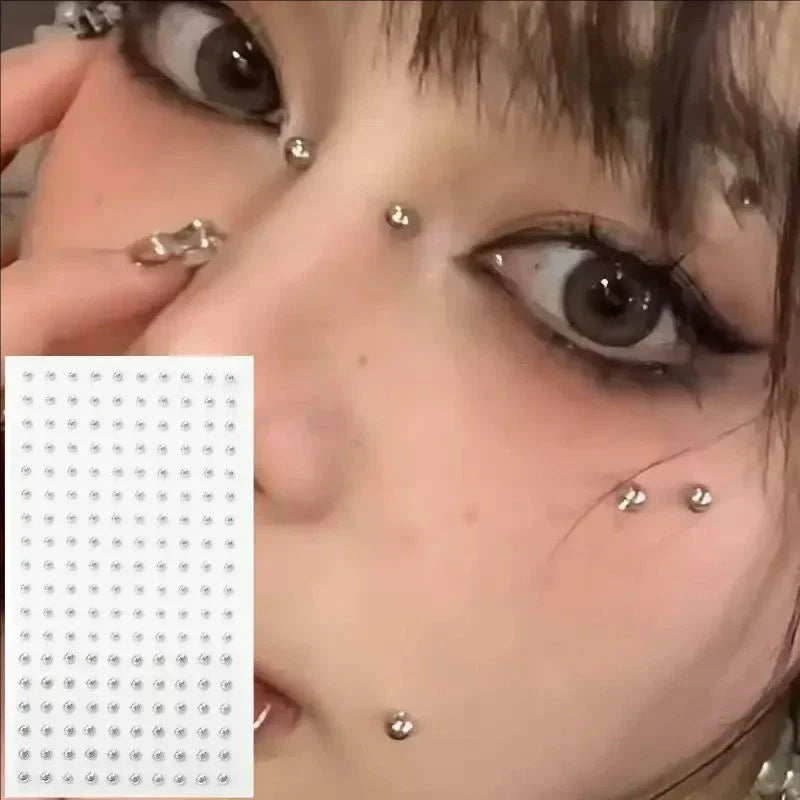 58pcs Non Piercing Lip Nails Sticker Selfadhesive Waterproof Reusable Fake Lip Nail Eyebrow Nose Ring Body Belly Button Jewelry