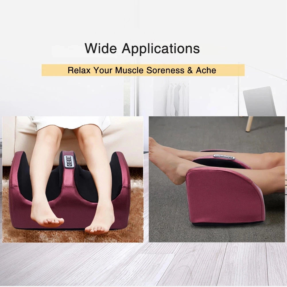 Electric Shiatsu Foot & Calf Massager with Heat | 12-Ball Kneading Relief