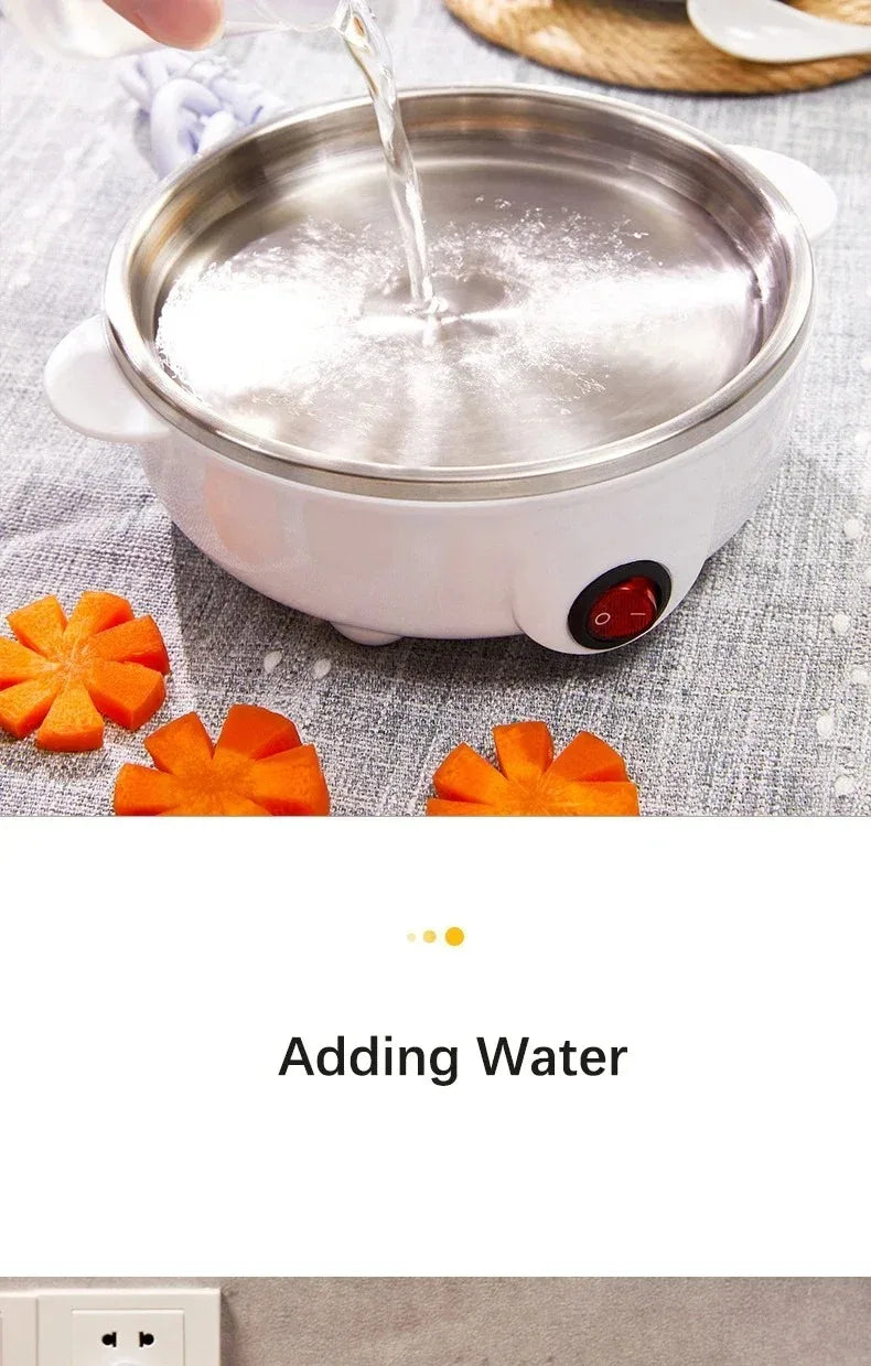 Electric Egg Cooker & Steamer | Single or Double Layer | 360° Rapid Steam | Mini Breakfast Machine