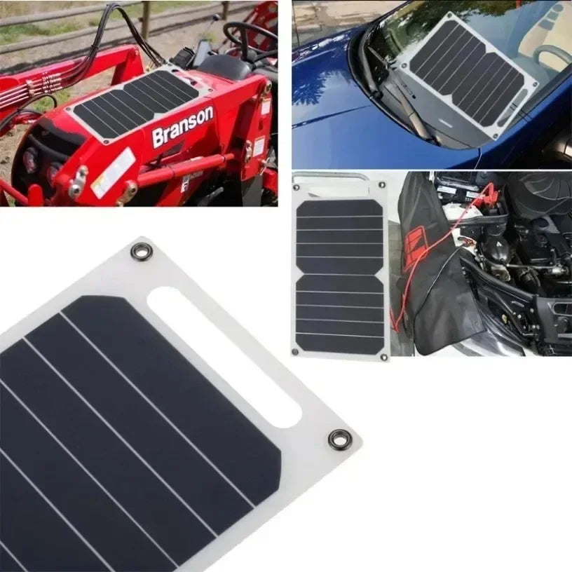 Portable Solar Panel USB Charger - Waterproof for Hiking & Camping