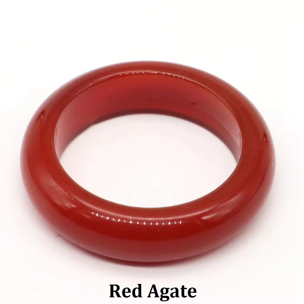 Natural Stone Crystal Band Rings for Women Men Amethyst Lapis Pink Quartz Agates Dainty Finger Ring Charm Jewelry Couple Gift