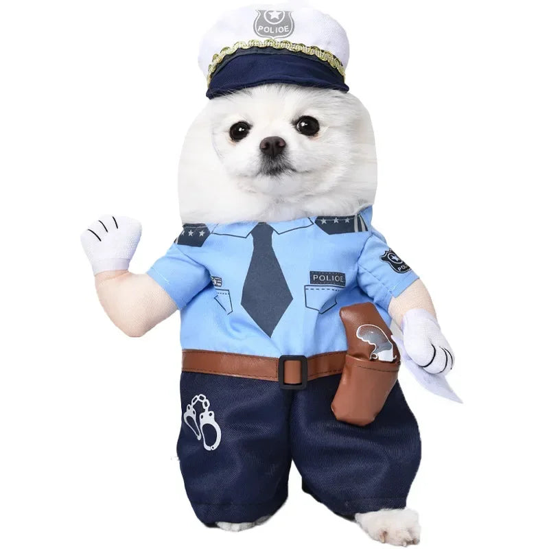 3-Piece Halloween Dog Cosplay Costume Set with Wig Hat & Prop