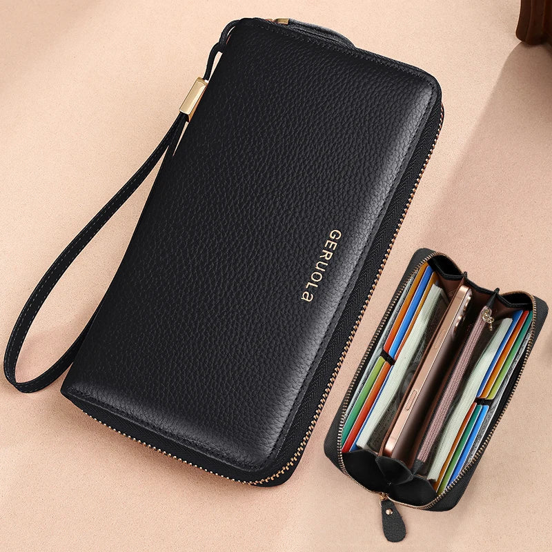GERUOLA Genuine Leather RFID Blocking Long Wallet