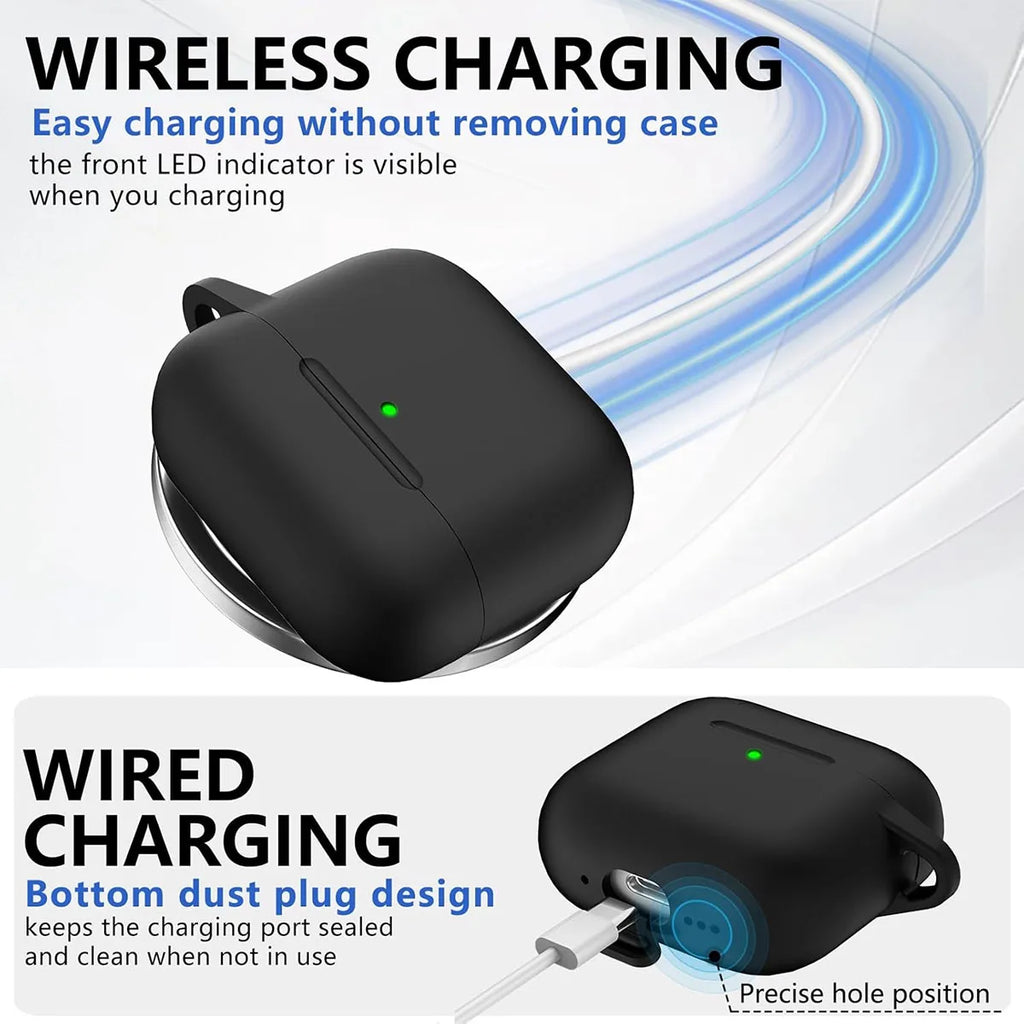 AirPods 4 Case (2024) - Military Grade Silicone with Keychain, 12 Colors