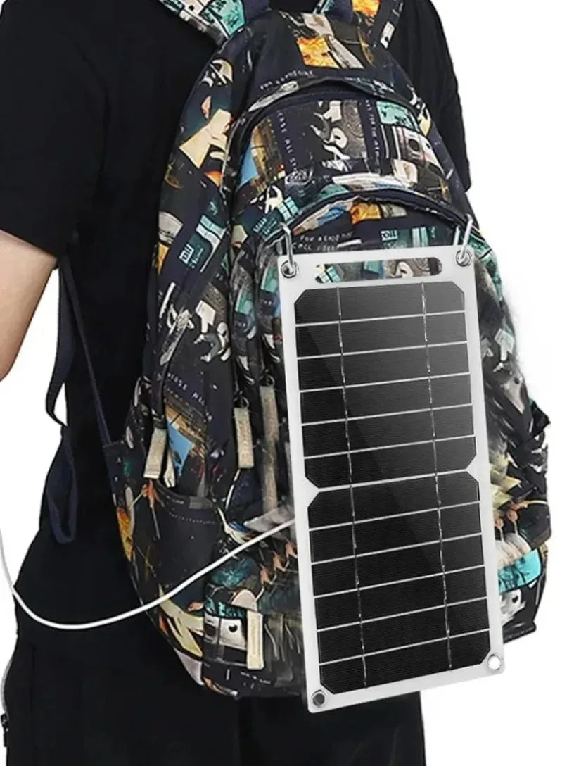 Portable Solar Panel USB Charger - Waterproof for Hiking & Camping