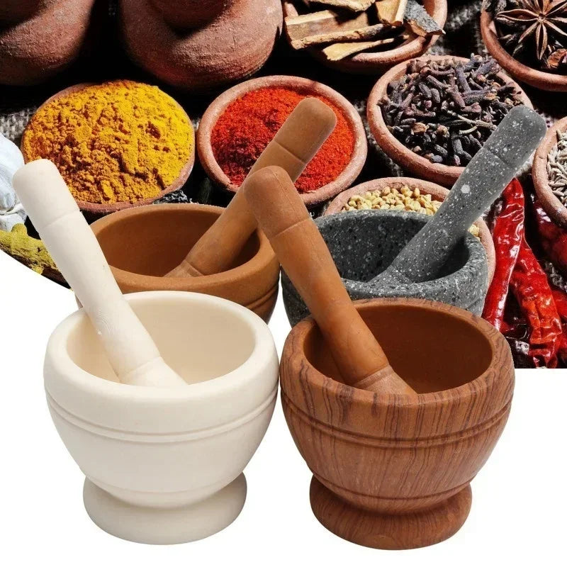 Resin Mortar & Pestle Set – Herb, Spice & Garlic Grinder for Home & Restaurant Kitchens