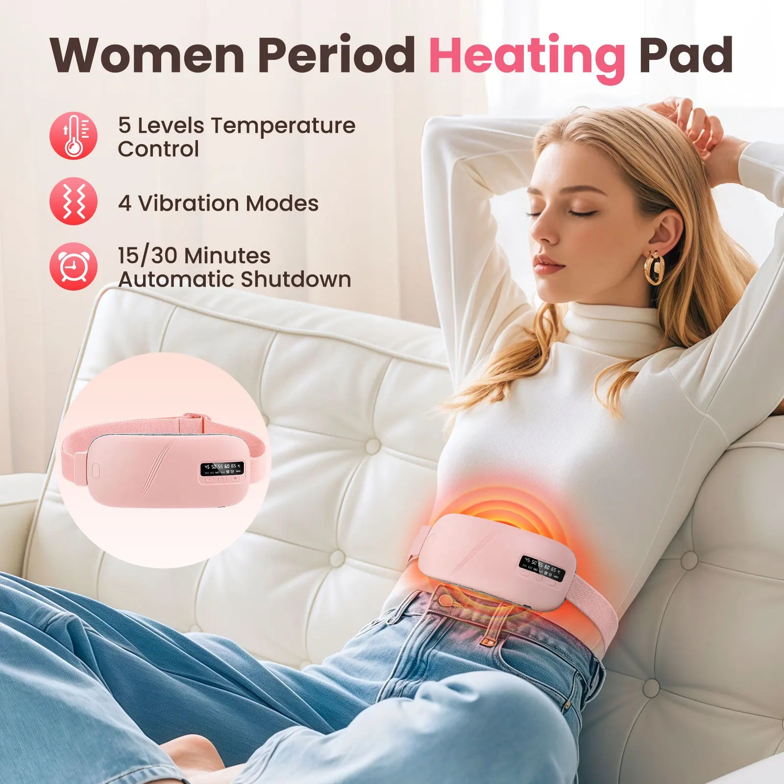 Ms.Dear Menstrual Heating Massage Belt — Heat & Vibration Period Relief