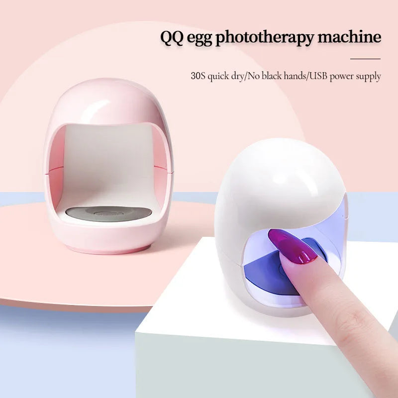 Mini Eggshell LED Nail Lamp - Portable USB Gel Polish Dryer