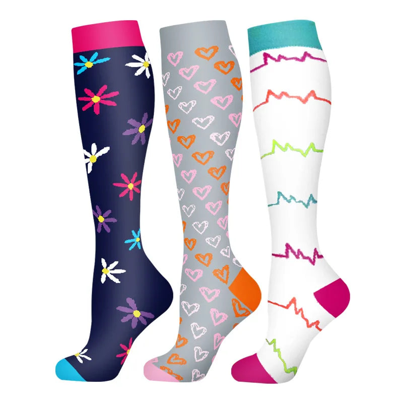 3-Pack Knee High Compression Socks 30mmHg - Sports, Medical & Travel