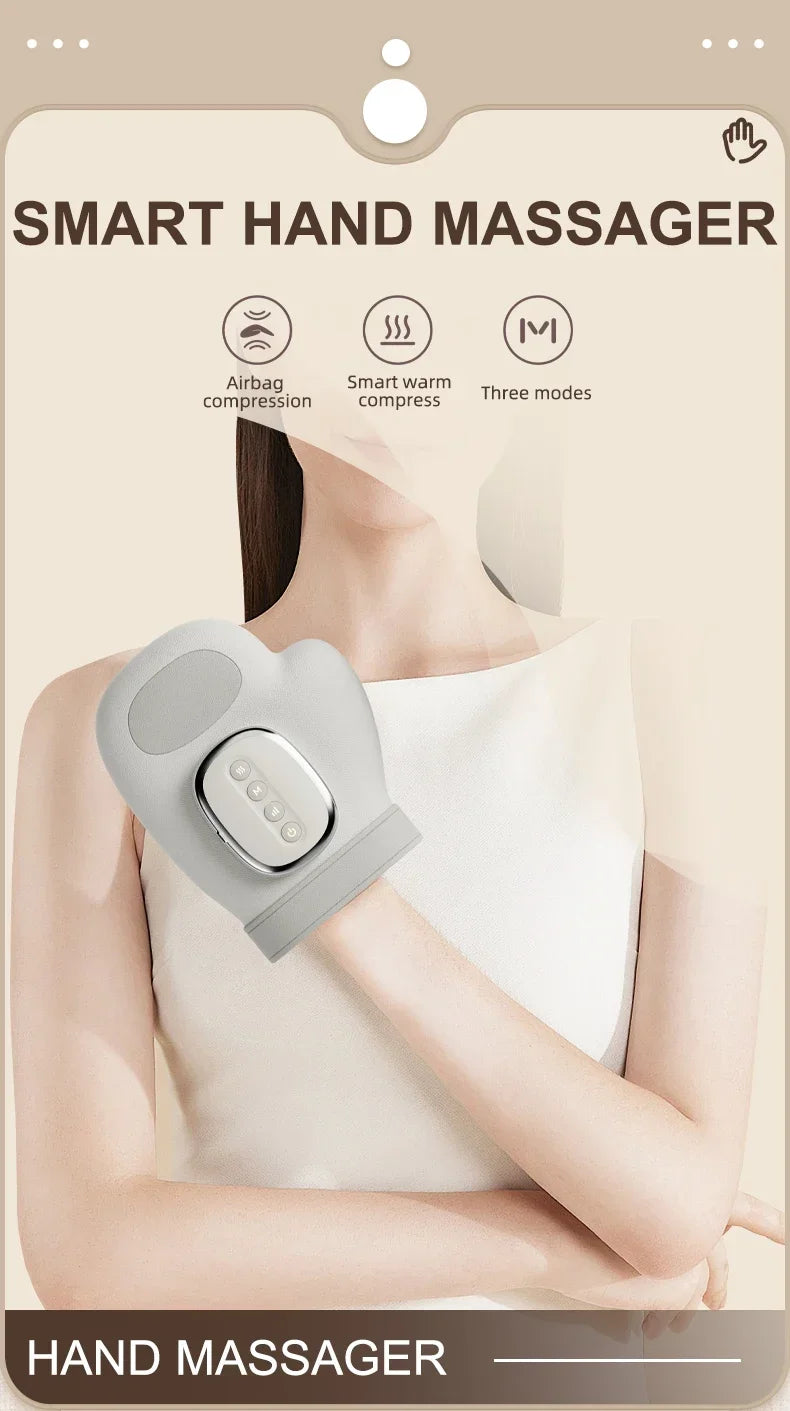 Airbag Compression Hand Massager — Finger, Wrist & Palm Relief Glove