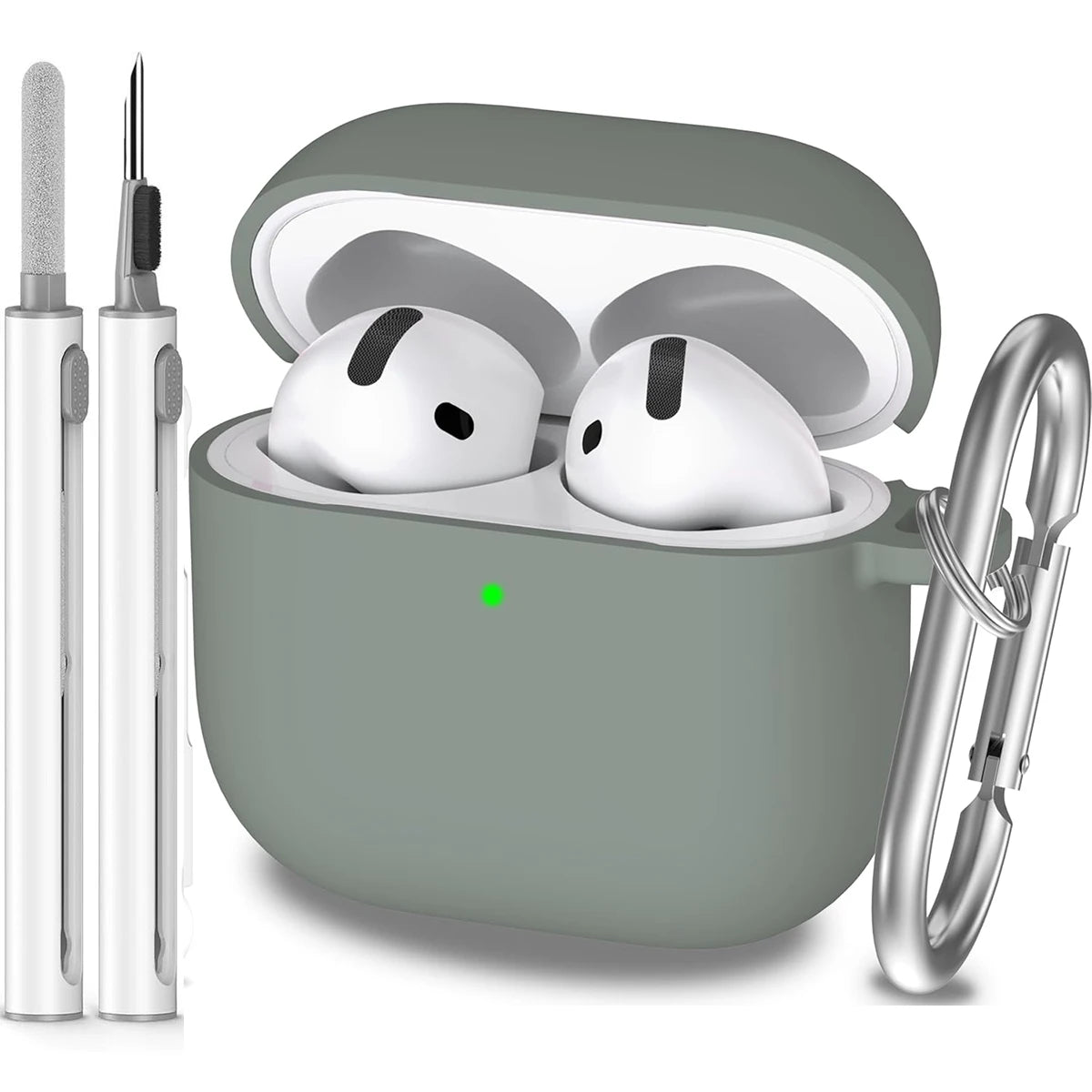 AirPods 4 Case (2024) - Military Grade Silicone with Keychain, 12 Colors